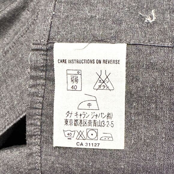 Donna Karan Signature Dress Shirt Mens Size 16 34-35 Grey Cotton Long Sleeve - Picture 5 of 10